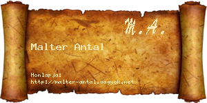 Malter Antal névjegykártya